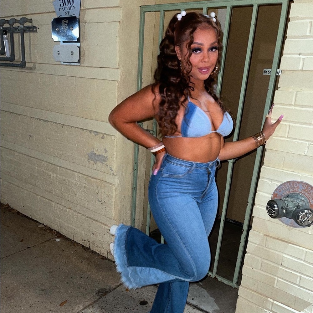 3- piece denim swimsuit and jean set!